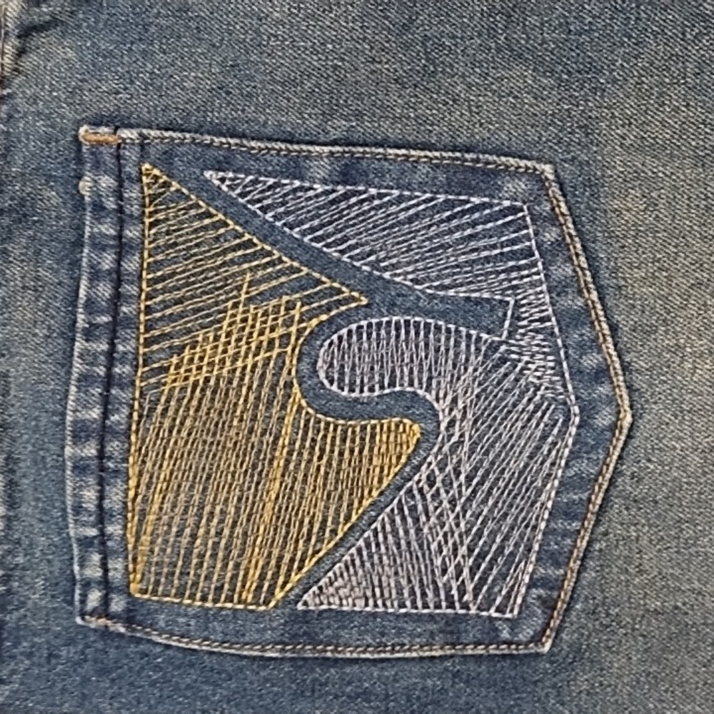 Womens FANCY COLLECTION Designer Jeans Cotton Sz 30 Midrise Flare